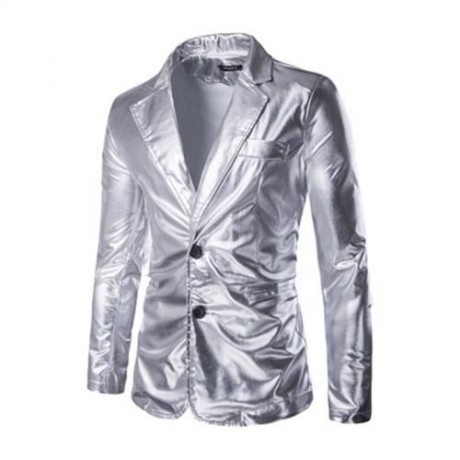 FASHIONABLE SHINNY BLAZER   PANTS TWINSET SUITS FOR MEN (GOLDEN)