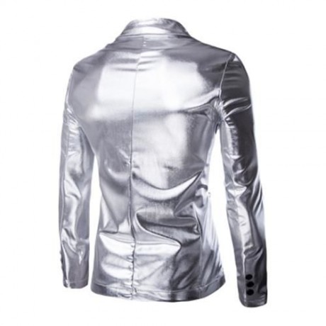 FASHIONABLE SHINNY BLAZER   PANTS TWINSET SUITS FOR MEN (GOLDEN)