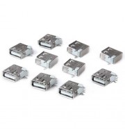 DIY 4PIN AM USB FEMALE 90 DEGREE SIDE INSERTED PLUG ADAPTER ( DC 30V 1.5A / 10PCS ) (SILVE
