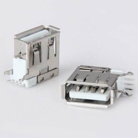 DIY 4PIN AM USB FEMALE 90 DEGREE SIDE INSERTED PLUG ADAPTER ( DC 30V 1.5A / 10PCS ) (SILVE