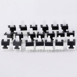 HIGH PERFORMANCE DIY DC 30V 0.1A 6PIN 8.5 X 8.5MM NO LOCK TACT SWITCHES - 20PCS (BLACK)