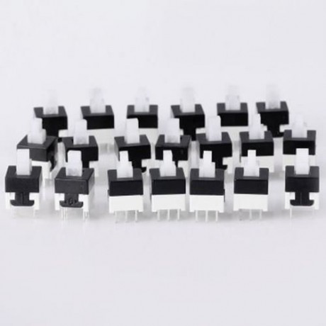 HIGH PERFORMANCE DIY DC 30V 0.1A 6PIN 8.5 X 8.5MM NO LOCK TACT SWITCHES - 20PCS (BLACK)