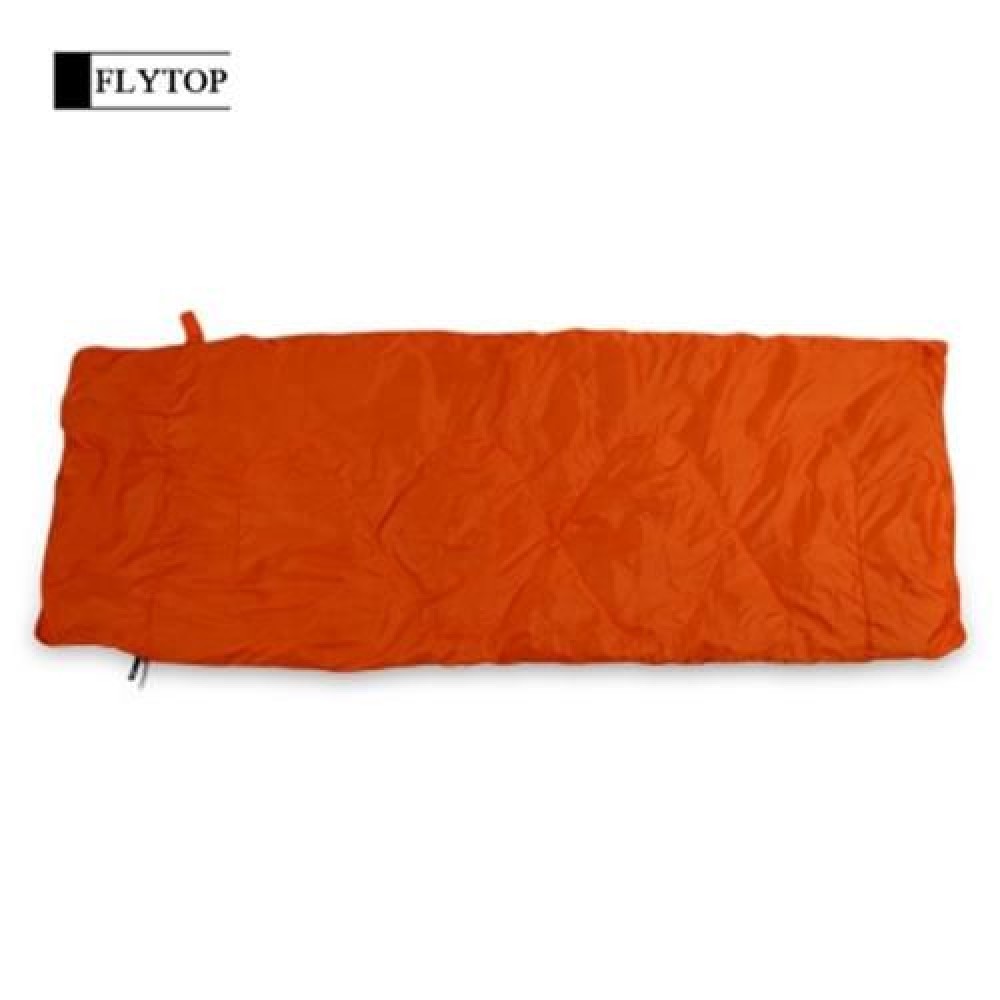 FLYTOP OUTDOOR CAMPING ENVELOPE HOODED SLEEPING BAG (ORANGE)