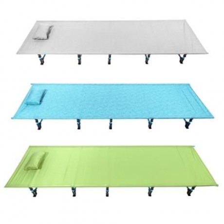 PORTABLE CAMPING FOLDING SINGLE MAT OFFICE SLEEPING BED (BLUE)
