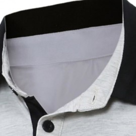 HALF BUTTON PATCH DESIGN POLO SHIRT (LIGHT GRAY)