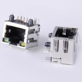 DURABLE SPRING DESIGNED AC 125V 1.2A DIY RJ45 NETWORK JACKS - 10PCS (SILVER)