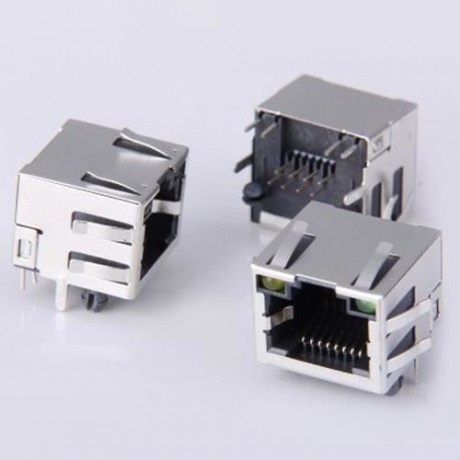 DURABLE SPRING DESIGNED AC 125V 1.2A DIY RJ45 NETWORK JACKS - 10PCS (SILVER)