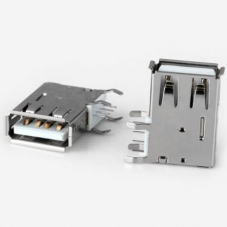 DIY 4PIN USB FEMALE 90 DEGREE SIDE INSERTED PLUG ADAPTER ( DC 30V 1.5A / 10PCS ) (SILVER)