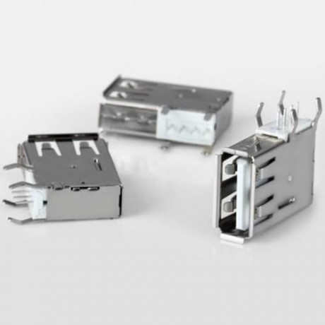DIY 4PIN USB FEMALE 90 DEGREE SIDE INSERTED PLUG ADAPTER ( DC 30V 1.5A / 10PCS ) (SILVER)