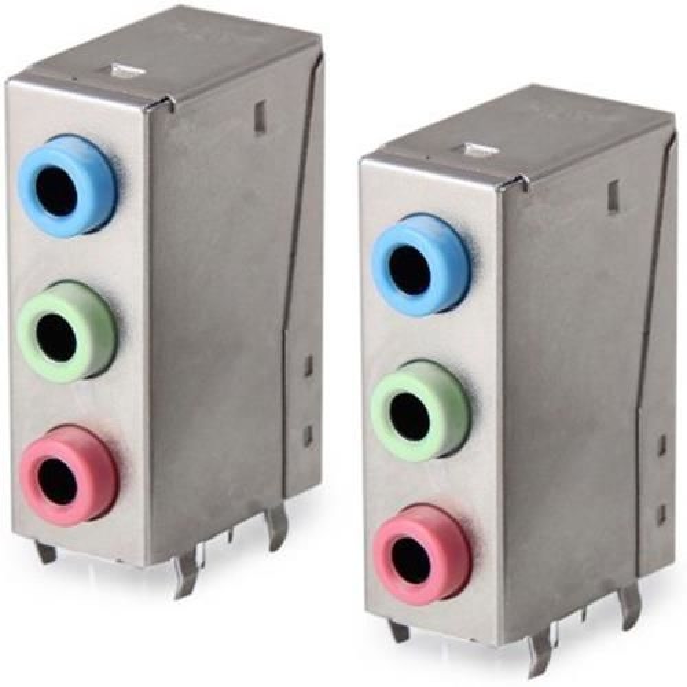 PRACTICAL 3.5MM DC 30V 0.3A AUDIO MICROPHONE COMPUTER CONNECTOR - 2PCS (SILVER)