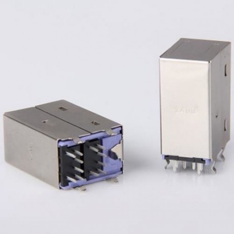 36V 1A ELECTRONIC DOUBLE LAYER MINI DIN 6PIN COMPUTER CONNECTORS - 5PCS (SILVER)