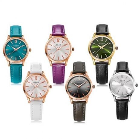 JULIUS JA - 983L WOMEN QUARTZ GENUINE LEATHER BAND WATCH (WHITE)