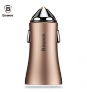 BASEUS GOLDEN CONTACTOR 2.4A DUAL USB PORT SMART CAR CHARGER (COFFEE)