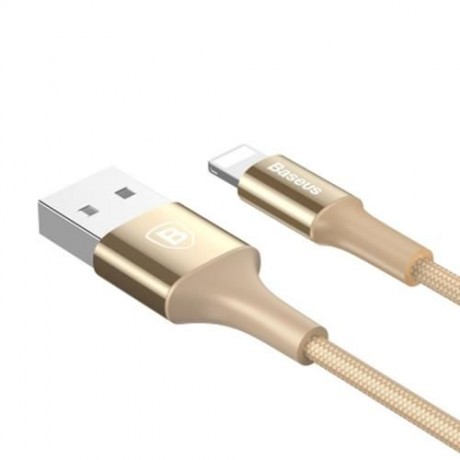 BASEUS SHINING 8 PIN CABLE CHARGING DATA CORD WITH JET METAL (LUXURY GOLD COLOR)