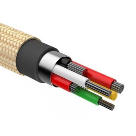 BASEUS SHINING 8 PIN CABLE CHARGING DATA CORD WITH JET METAL (LUXURY GOLD COLOR)