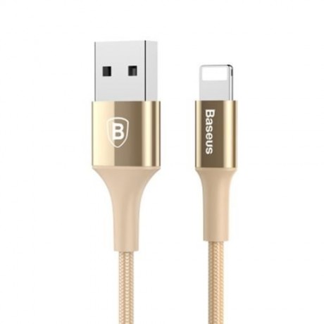 BASEUS SHINING 8 PIN CABLE CHARGING DATA CORD WITH JET METAL (LUXURY GOLD COLOR)