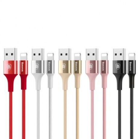 BASEUS SHINING 8 PIN CABLE CHARGING DATA CORD WITH JET METAL (LUXURY GOLD COLOR)