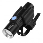 CYCLE ZONE USB RECHARGEABLE BIKE FRONT HANDLEBAR FLASHLIGHT (BLACK)