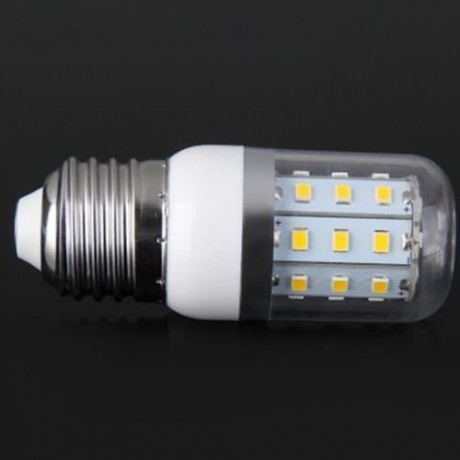 8W E27 SMD - 2835 30 LEDS 750LM 3000 - 3200K SILVER EDGED LED CORN LAMP - WARM WHITE (WARM