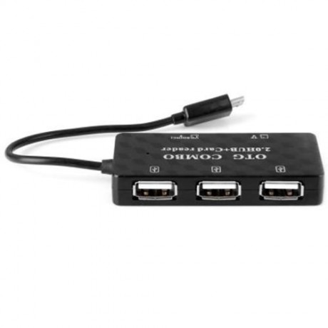 GT-133 USB2.0 HUB   CARD READER SUPPORT SD SDHC MS TF CARD INPUT (BLACK)