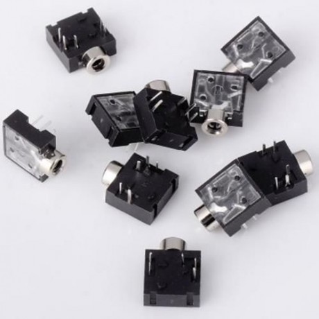 ST103C06 HIGH PERFORMANCE DC 30V 0.3A 2.5MM DIY EARPHONE SOCKETS - 10PCS (BLACK)