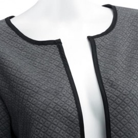 ROUND COLLAR LONG SLEEVE DECORATIVE POCKET WOMEN COAT (GRAY)