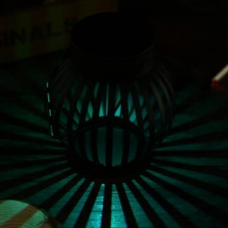 CIRCULAR SOLAR POWERED LED NIGHT LIGHT EMERGENCY WATERPROOF PUMPKIN LAMP (WHITE)