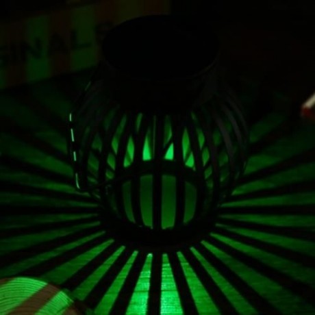 CIRCULAR SOLAR POWERED LED NIGHT LIGHT EMERGENCY WATERPROOF PUMPKIN LAMP (WHITE)