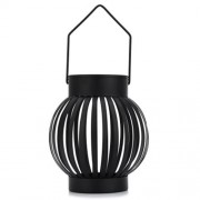 CIRCULAR SOLAR POWERED LED NIGHT LIGHT EMERGENCY WATERPROOF PUMPKIN LAMP (BLACK)