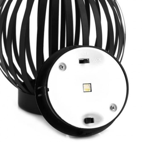 CIRCULAR SOLAR POWERED LED NIGHT LIGHT EMERGENCY WATERPROOF PUMPKIN LAMP (BLACK)