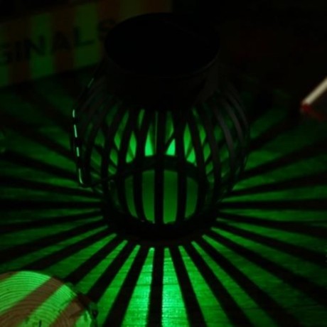 CIRCULAR SOLAR POWERED LED NIGHT LIGHT EMERGENCY WATERPROOF PUMPKIN LAMP (BLACK)
