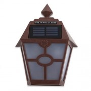 SOLAR POWERED HEXAGONAL OUTDOOR LED WALL LAMP FENCE LIGHT (BROWN)