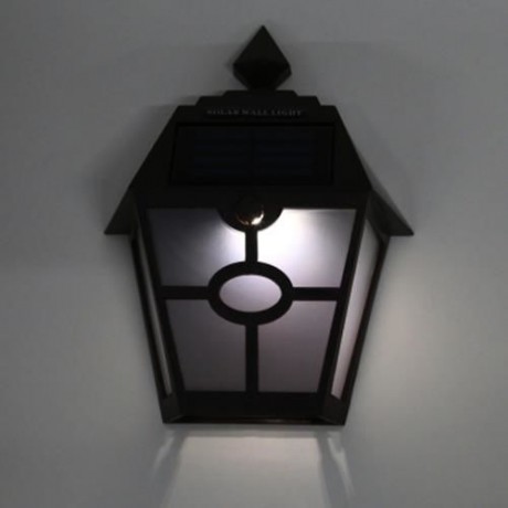 SOLAR POWERED HEXAGONAL OUTDOOR LED WALL LAMP FENCE LIGHT (BROWN)