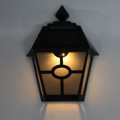 SOLAR POWERED HEXAGONAL OUTDOOR LED WALL LAMP FENCE LIGHT (BROWN)