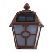 Solar Powered Hexagonal Outdoor LED Wall Lamp Fence Light (BROWN)