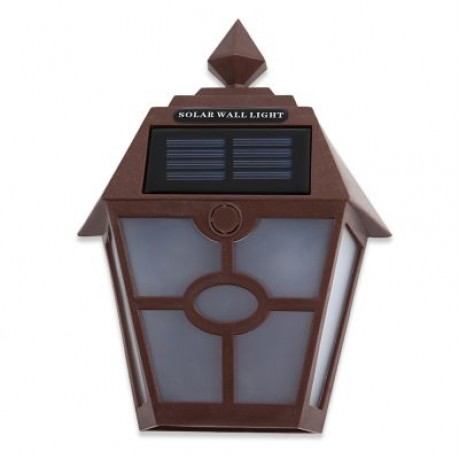 Solar Powered Hexagonal Outdoor LED Wall Lamp Fence Light (BROWN)