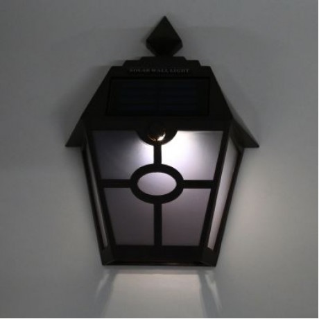 Solar Powered Hexagonal Outdoor LED Wall Lamp Fence Light (BROWN)