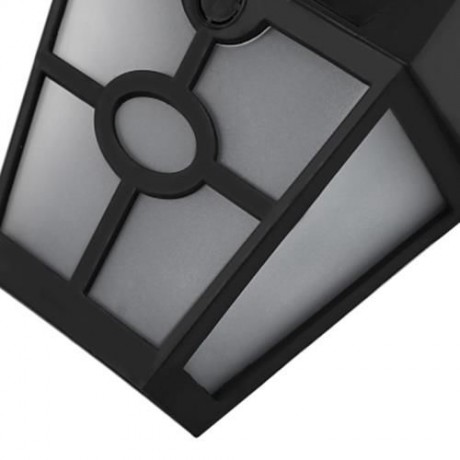 SOLAR POWERED HEXAGONAL OUTDOOR LED WALL LAMP FENCE LIGHT (BLACK)