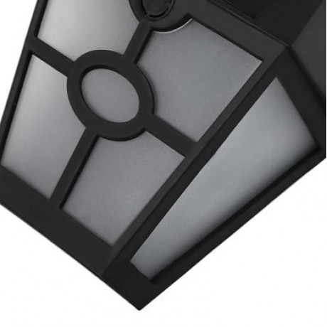 Solar Powered Hexagonal Outdoor LED Wall Lamp Fence Light (BLACK)