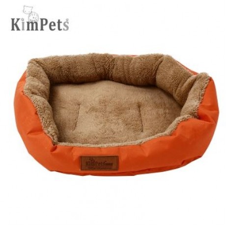 Kimpets Denim Fabric Stylish Washable Pet Dog Cat Bed (ORANGE)