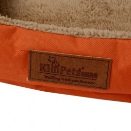 Kimpets Denim Fabric Stylish Washable Pet Dog Cat Bed (ORANGE)