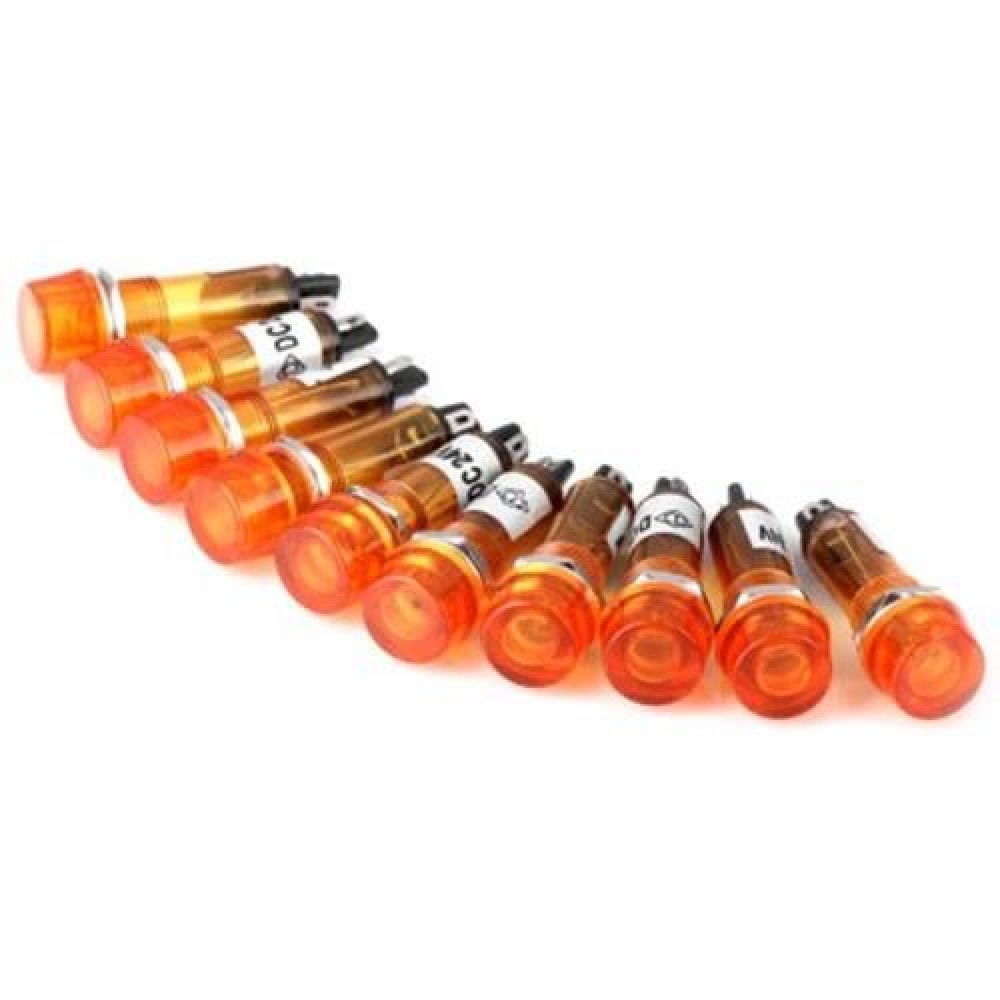 XD10 - 1 DIY 10MM DC 24V ELECTRONIC DEVICE FLAT HEAD SIGNAL INDICATOR LIGHT - 10PCS (ORANG XD10 - 1 DIY 10MM DC 24V ELECTRONIC DEVICE FLAT HEAD SIGNAL INDICATOR LIGHT - 10PCS (ORANG