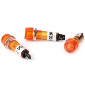 XD10 - 1 DIY 10MM DC 24V ELECTRONIC DEVICE FLAT HEAD SIGNAL INDICATOR LIGHT - 10PCS (ORANG