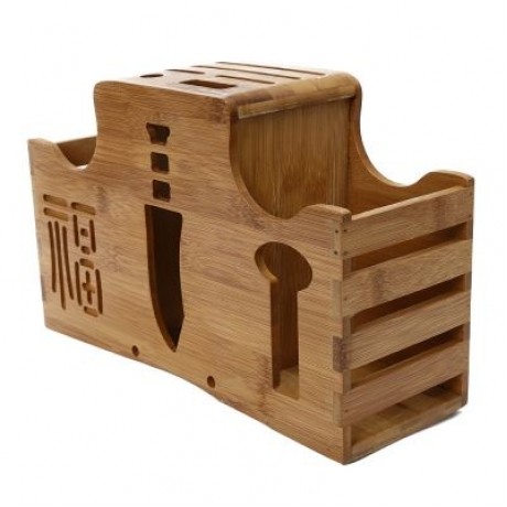 CYYC MULTI-PURPOSE BAMBOO CUTTER STORAGE RACK KITCHENWARE (BEIGE WOOD)