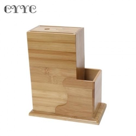 CYYC MULTI-PURPOSE BAMBOO KNIFE RACK KITCHEN ACCESSORY (BEIGE WOOD)