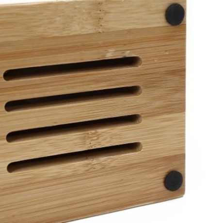 CYYC MULTI-PURPOSE BAMBOO KNIFE RACK KITCHEN ACCESSORY (BEIGE WOOD)