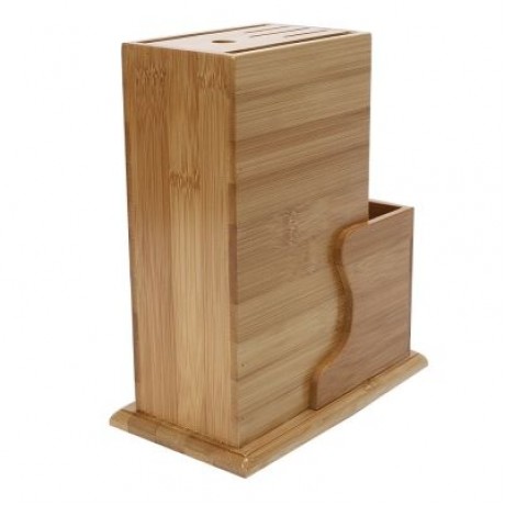 CYYC MULTI-PURPOSE BAMBOO KNIFE RACK KITCHEN ACCESSORY (BEIGE WOOD)