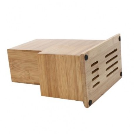 CYYC MULTI-PURPOSE BAMBOO KNIFE RACK KITCHEN ACCESSORY (BEIGE WOOD)
