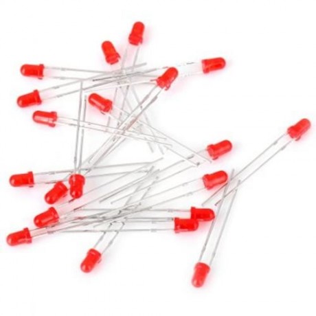 620 - 625NM 800 - 1000MCD 30 DEGREE LIGHTING ANGLE 3MM LED EMITTERS - 20PCS (RED)