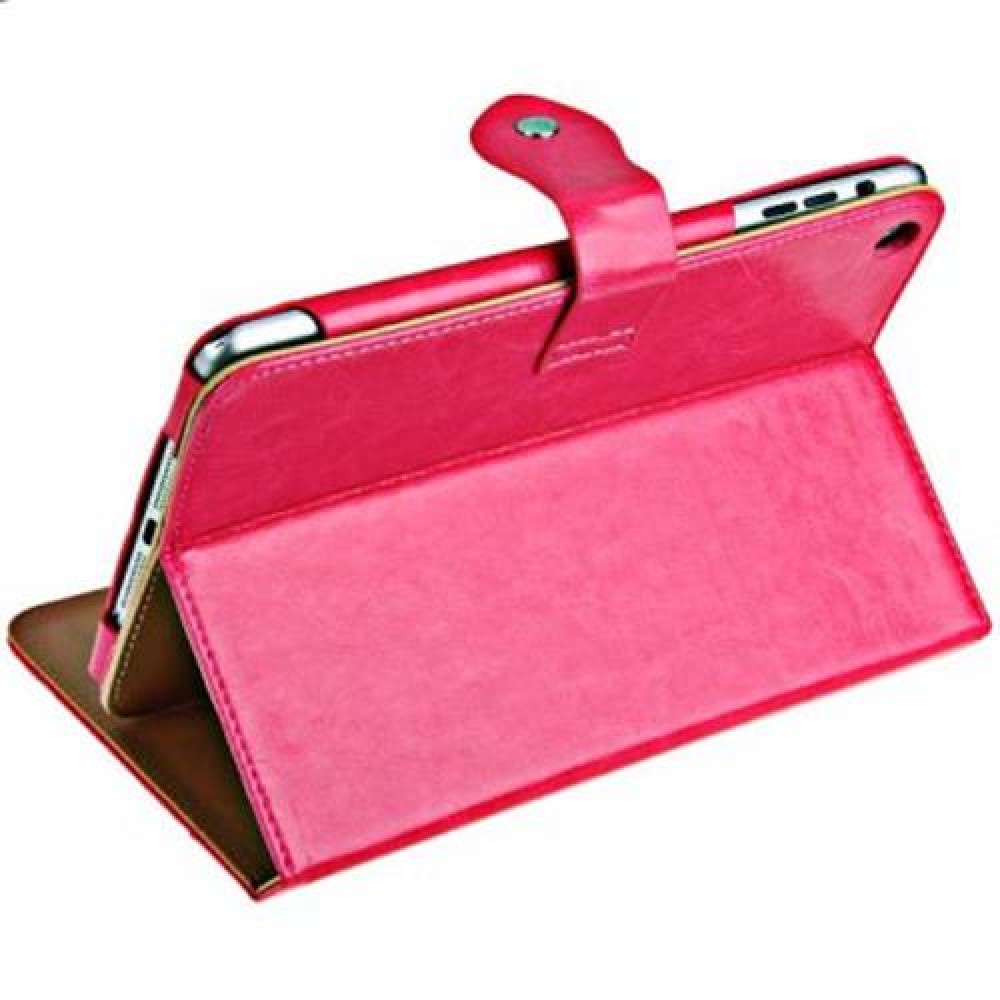 NEW STYLE PURE COLOR DESIGN FOLDING PU STAND LEATHER CASE FOR IPAD MINI - WHITE (PEACH)